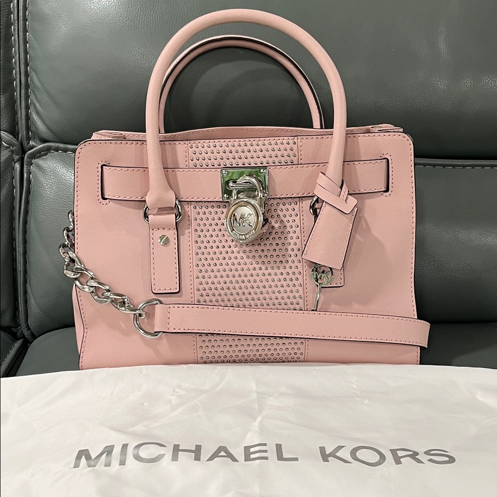 Michael Kors Blush Pink Satchel with large MK dust bag